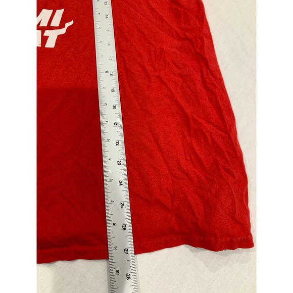 NBA Miami Heat T-Shirt Red Retro Basketball Graphic Cotton Short Sleeve Size L - Picture 5 of 6